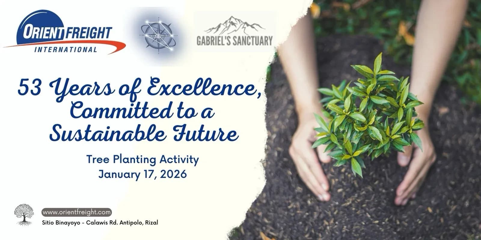 OFII 53 Years of Excellence tree planting activity announcement for January 17, 2026.